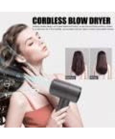 Compact Hair Dryer Travel Hair Dryer Portable Blow Dryer for Women Men Rechargeable Cordless Hairdryer 5000mAh 6 Speed Adjustment Fast Drying for Home Camping(Coffee) - Buy Online on SooperMarket.com