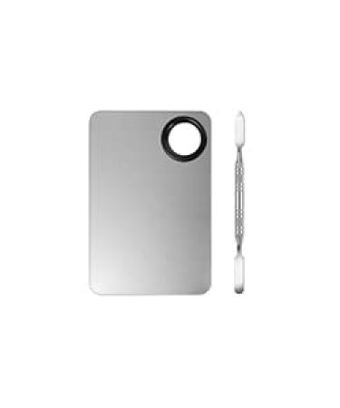Stainless Steel 2 in 1 Makeup Mixing Palette Set with Spatula - Perfect for Foundation, Eye Shadow, and Nail Art - Buy Online on SooperMarket.com