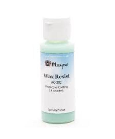 Mayco Wax Resist for ceramics 2 oz. bottle Wax Resist acts to repels glaze from the surface to which it is applied.