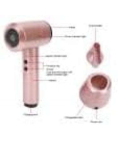 Compact Hair Dryer Travel Hair Dryer Portable Blow Dryer for Women Men Rechargeable Cordless Hairdryer 5000mAh 6 Speed Adjustment Fast Drying for Home Camping(Rose Gold) - Buy Online on SooperMarket.com