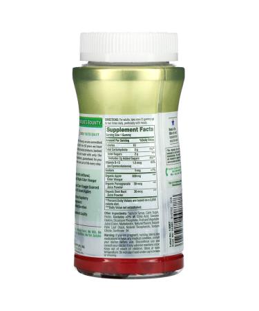 Nature's Bounty Apple Cider Vinegar Gummies - Raspberry Pomegranate 500mg | 60 Vegetarian Gummies - Buy Online on SooperMarket.com