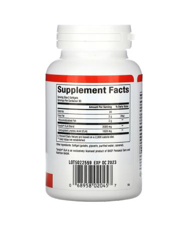 Buy Natural Factors CLA 1000 mg - 60 Softgels for Weight Management | High-Quality Fat Burner - Buy Online on SooperMarket.com