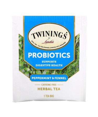 Twinings Probiotics Herbal Tea - Caffeine-Free Peppermint & Fennel, 18 Tea Bags | 1.27 oz - Buy Online on SooperMarket.com