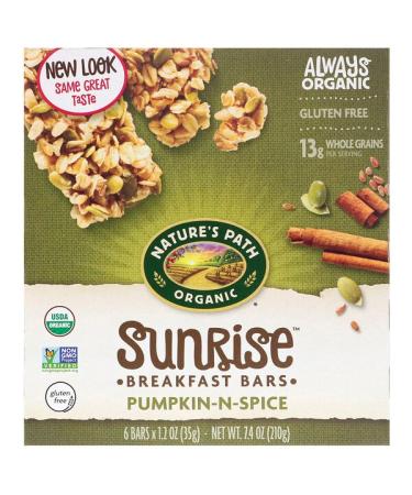 Nature's Path Organic Sunrise Breakfast Bars Pumpkin-N-Spice 6 Bars 1.2 oz (35 g) Each