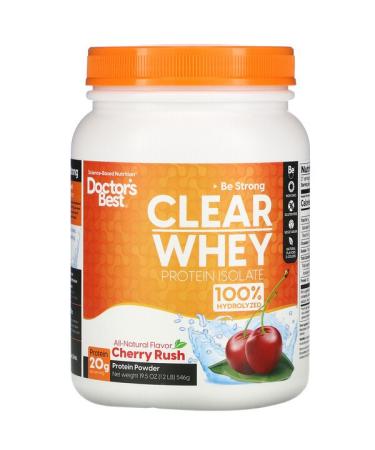 Doctor's Best Clear Whey Protein Isolate Cherry Rush  1.2 lbs (546 g)