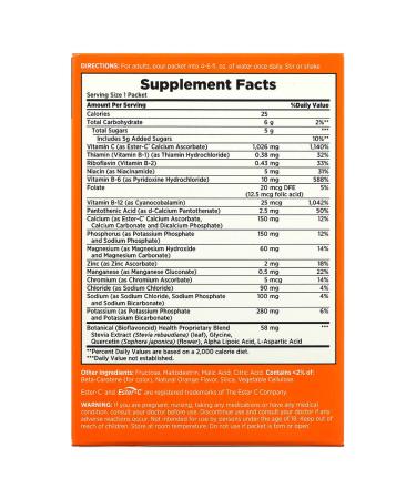 Nature's Bounty Immune 24 Hour Effervescent Powder - Natural Orange - 14 Packets (0.35 oz each) - Buy Online on SooperMarket.com