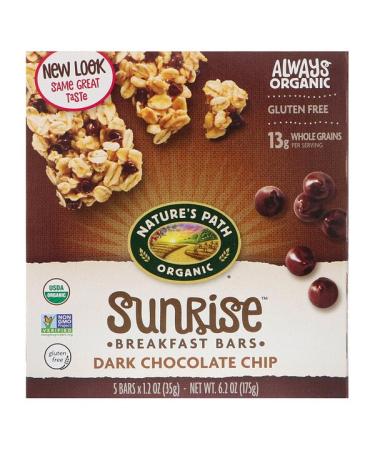 Nature's Path Organic Sunrise Breakfast Bars Dark Chocolate Chip 5 Bars 1.2 oz (35 g)
