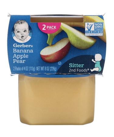 Gerber Banana Apple Pear 2 Packs 4 oz (113 g) Each