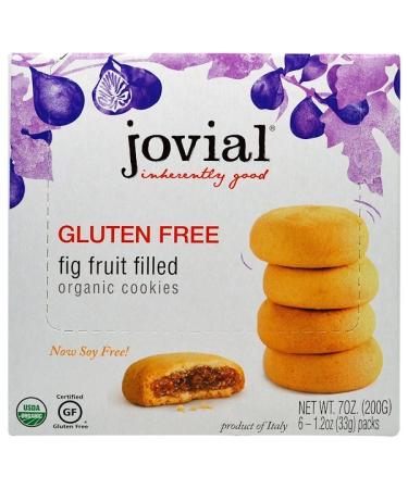 Jovial Organic Cookies Fig Fruit Filled 6 Packs 1.2 oz (33 g) Each