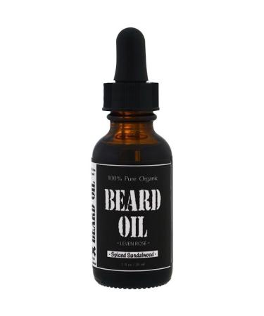 Leven Rose 100% Pure Organic Beard Oil Spiced Sandalwood 1 fl oz (30 ml)