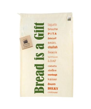 ECOBAGS Certified Organic Cotton Printed Reusable Bread Bag 1 Bag 11.5"W x 18"H