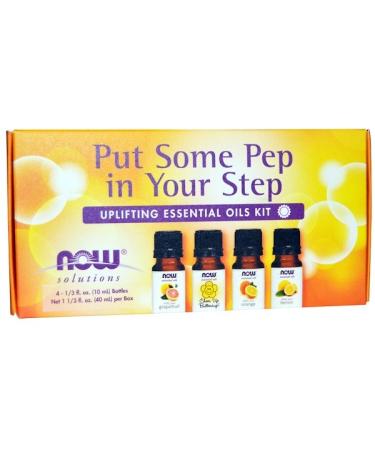 Now Foods Essential Oils Kit Put Some Pep in Your Step Uplifting  4 Bottles 1/3 fl oz (10 ml)