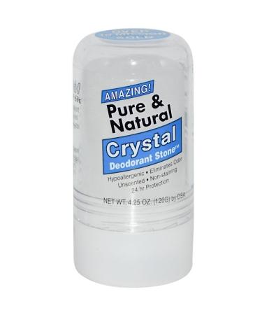 Thai Deodorant Stone Pure & Natural Crystal Deodorant Stone 4.25 oz (120 g)