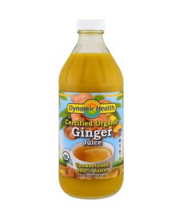 Dynamic Health  Laboratories Certified Organic Ginger 100% Juice Unsweetened 16 fl oz (473 ml)