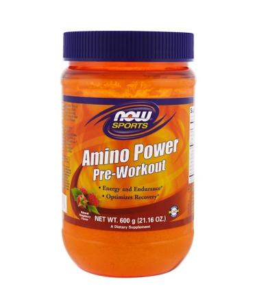 Now Foods Sports Amino Power Pre-Workout Natural Raspberry Flavor 1.3 lbs (600 g)