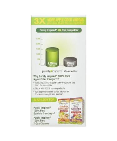 Purely Inspired Apple Cider Vinegar+ | 100 Easy-Swallow Veggie Tablets for Digestive Health - Buy Online on SooperMarket.com