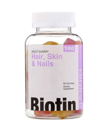 T-RQ Adult Gummy Hair Skin & Nails Biotin Lemon Orange Cherry 60 Gummies