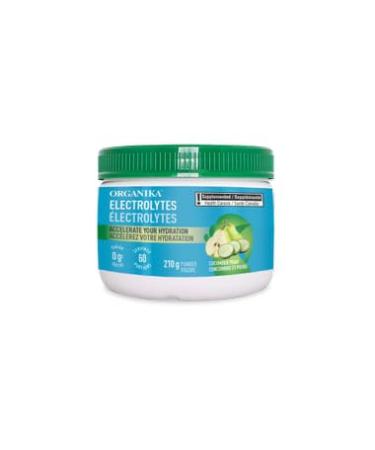 Organika Electrolytes Powder - Cucumber Pear - Sugar-Free Hydration and Electrolyte Replenishment with Prebiotics and Vitamin C - 210g - 60 servings Cucumber Pear 210g