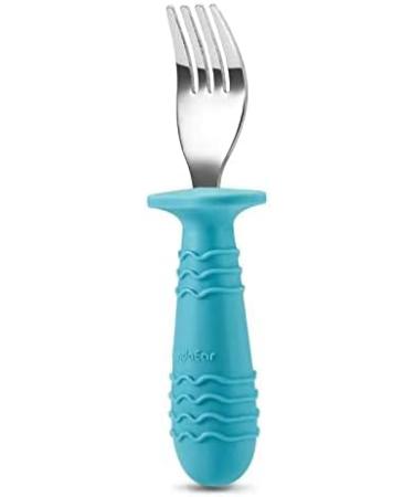 PandaEar 4 Set Baby Toddler Silicone Stainless Steel Utensils Silverware Spoon Fork - BPA Free, Anti-Choke Design (Blue&Grey) - Buy Online on SooperMarket.com