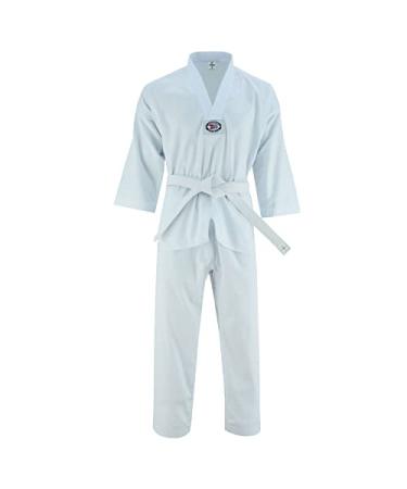 Jaguar 2023 - Regular Taekwondo Gi Uniform Set 8oz Ultra Light TKD Suit With Belt For Kids Adults Unisex White 0000