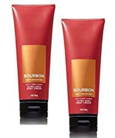 Bath and Body Works 2 Pack Men's Collection Ultra Shea Body Cream BOURBON. 8 Oz