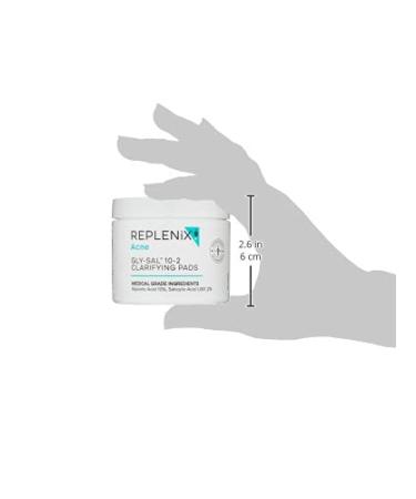 Replenix Gly-Sal Clarifying Acne Pads - Maximum Strength 10% Glycolic & Salicylic Acid Treatment - 60ct Travel Friendly Pads - Buy Online on SooperMarket.com