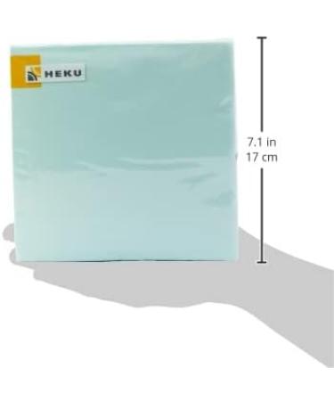 HEKU 100 Single-Colored Napkins - 3-Layer Mint Green 33x33cm | Highly Absorbent & Stylish for Events | Practical 5-Pack - International Shipping Available - Buy Online on SooperMarket.com