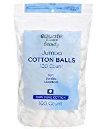 Equate Beauty Jumbo Cotton Balls 100 Ct - Soft & Absorbent - Buy Online on SooperMarket.com