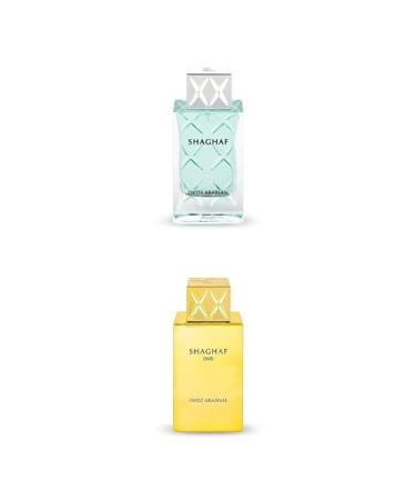 SWISS ARABIAN Shaghaf Man and Shaghaf Oud Duo - Luxury Products From Dubai - Long Lasting And Addictive Personal EDP Spray Fragrance - Seductive Signature Aroma - Luxurious Scent Of Arabia - 2 pc