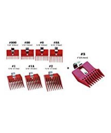 8pc Speed O Guide Universal Clipper Comb Attachments 8 Diff Size Set (No. 000, No. 00 No. 0, No. 0a, No. 1, No. 1a, No. 2, No. 3)