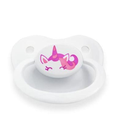 Pacifier Addict - Fixx - JUMBO Adult Orthodontic Therapeutic Sleep Aid - XXL Silicone Pacifier - Size 10 (White) Unicorn