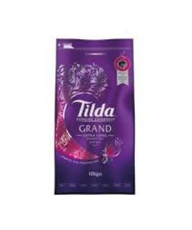 Tilda Grand White Rice 10kg | Extra-Long Basmati Rice | Premium Quality | Aromatic Delight | Hygienic Packaging