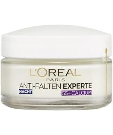 L'Or al Paris Night care for the face moisturizing anti-aging night cream with calcium for reducing wrinkles anti-wrinkle expert 55+ 1 x 50 ml 50 ml (1 Pack)