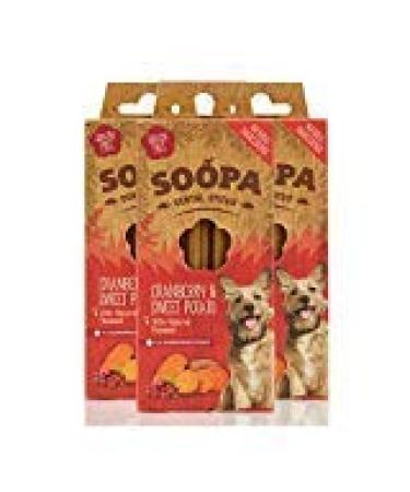 Soopa Cranberry and Sweet Potato Dental Dog Treats Vegan Grain Free Made in Ireland 3 Pack (12 Sticks) Cranberry and Sweet Potato 3 Pack (12 Sticks)