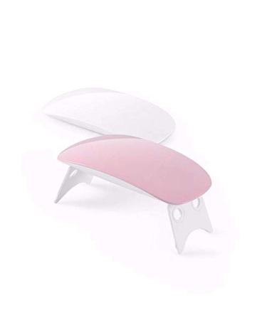 Nail Dryer Lamp Mini, 6W LED UV Portable Nail Dryer Curing Lamp Light for Gel Based Polish USB Power with 45s/60s Timer Setting Pink