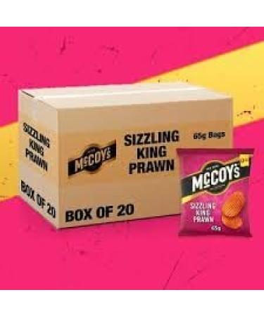 McCoys Potato Crisps 65g Sizzling Prawn Cocktail Flavor Sharing Size (20 Bags x 65g) 65 g (Pack of 1)