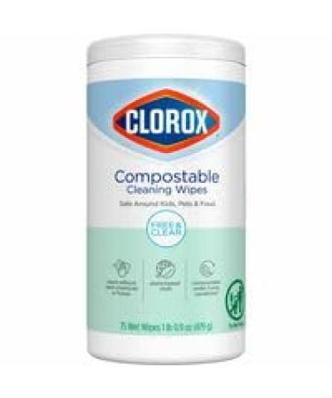 Clorox 32486 Free & Clear Cleaning Wipe Compostable 75-Ct. - Quantity 6