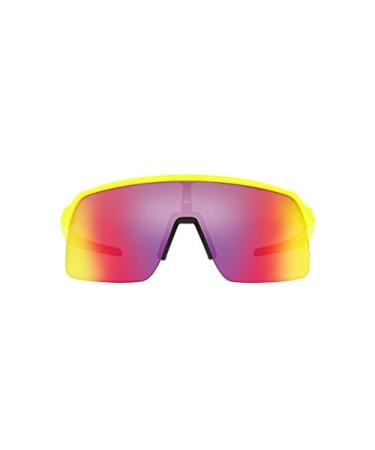 Oakley Unisex Sunglasses Matte Black Frame, Prizm Road Lenses, 0MM 39 mm Matte Neon Yellow/Prizm Road