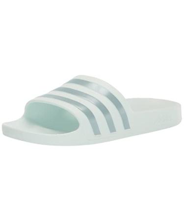 adidas Women's Adilette Aqua Slide Sandal 7 Almost Blue/Magic Grey Metallic/Almost Blue