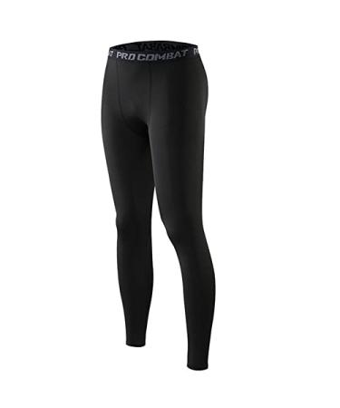 HYCOPROT Men's Compression Pants Athletic Tight,Leggings Base Layer Bottoms for Running Workout Sports Yoga Basketball Black Small