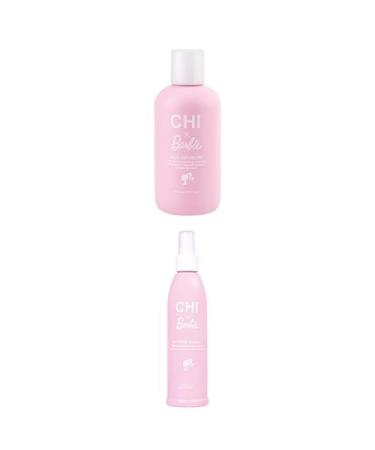 Bundle of CHI x Barbie Silk Infusion Reconstructing Leave-In Treatment 6 Oz and CHI x Barbie 44 Iron Guard Thermal Protection Spray 8 Oz