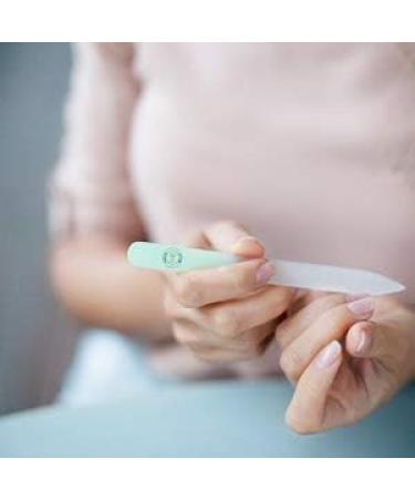 Malva Belle Crystal Glass Nail File - Professional Salon Filing Tool for Natural Nails, Double Sided Tempered Glass, Long Lasting - Pastel Green 2mm - Buy Online on SooperMarket.com