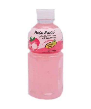 Mogu Mogu Lychee Flavoured Drink with NATA de Coco (Gotta Chew) | On the Go Drink | Jelly Texture | Refreshing Taste | No Added Preservatives and Colours | 320ml x 6 Bottles