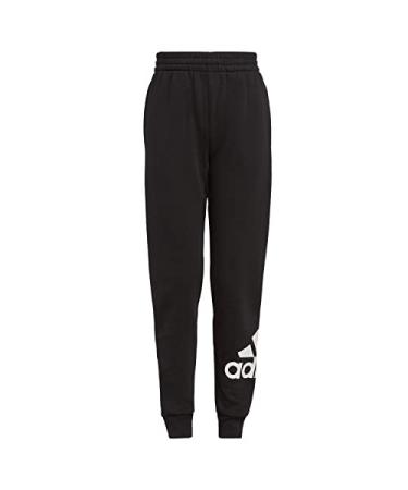 adidas Boys' Elastic Waistband Essential Fleece Joggers 5 Black
