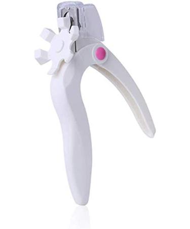 Apstour Acrylic Nail Clipper, Adjustable Stainless Steel Nail Tip Cutter, Artificial Fake Nail Trimmer, U-Shaped Nail Clippers for Thick Nails, False Nail Clipper Nail Tip Cutter - White
