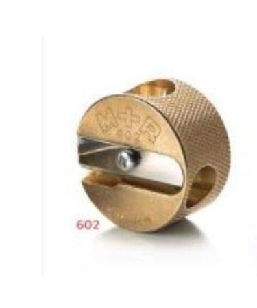 Mobius + Ruppert (M+R) Brass Artists Pencil Sharpener - choose from 4 shapes! Made in Germany - finest in the world! (602 - Double Round)