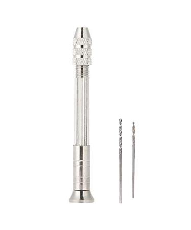 BORDSTRACT Manual Nail Art Punch Tool with 2 Drill Bits Nail Manicure Hand Dril for DIY Nail Piercing and Manicure Projects