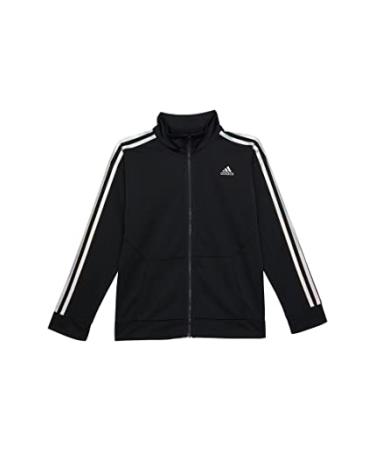 adidas Girl's Essential Tricot Jacket (Big Kids) Black/Silver XL (18-20 Big Kids)
