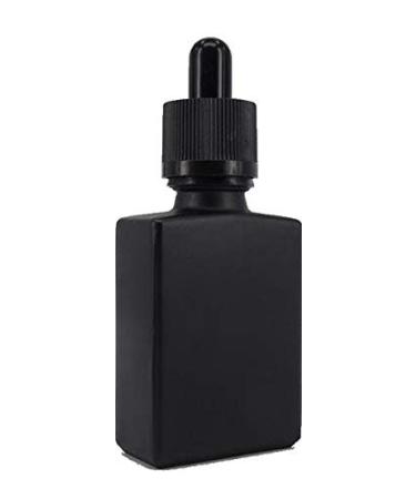 1 oz Black Square Glass Bottle UV Resistant with Temper Evident Eye Dropper (6 Pack) UV Safe Bottles for Essential Oils and Aromatherapy 1 oz SQ