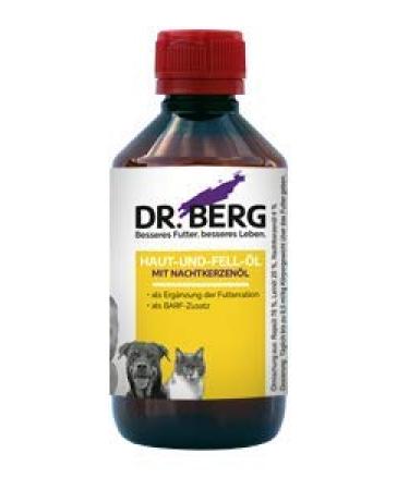 Dr.Mountain skin-and-fur oil with evening primrose oil: nutritional supplement for dogs and cats with skin and fur problems- healthy and tolerated by high-quality natural ingredients- also for Barf- 250 ml